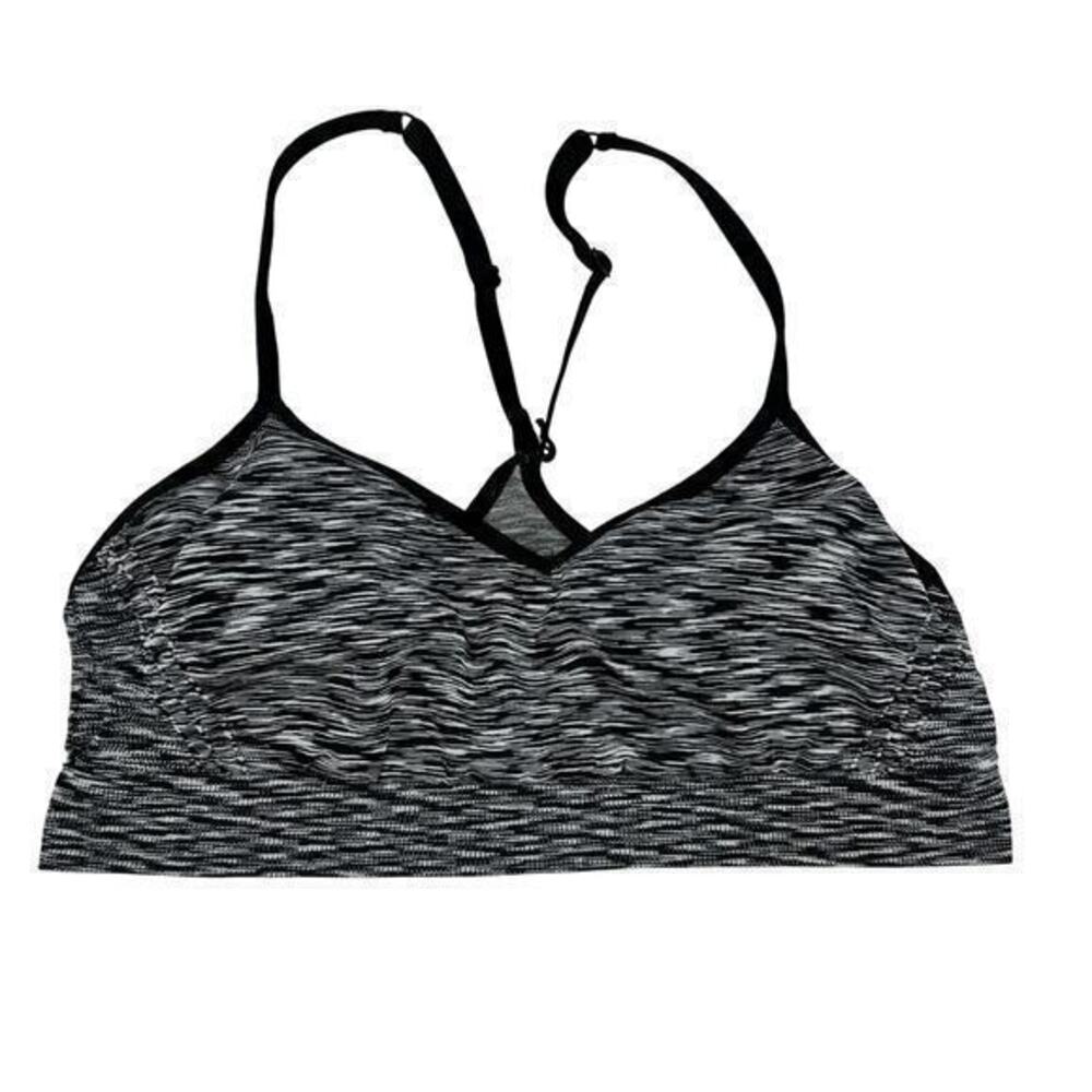 Victoria’s Secret PINK Sport Bra Marl Gray Racerback Unlined Thick Soft medium